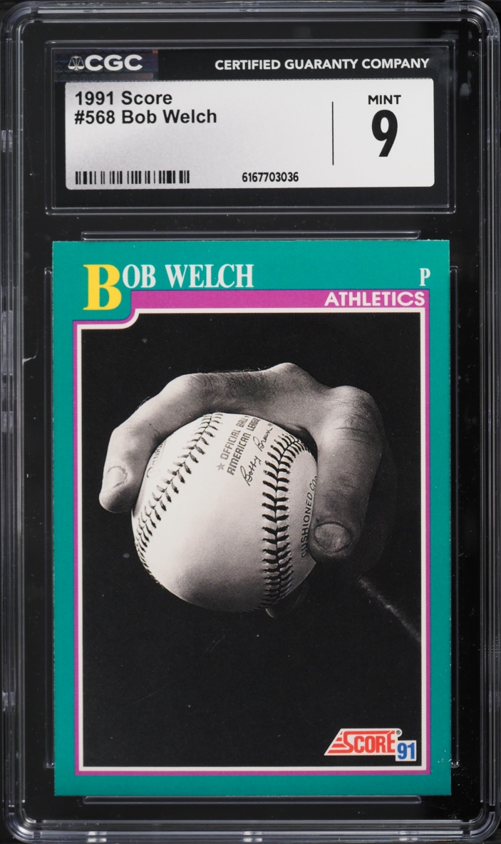 1991 Score Bob Welch #568 CGC 9 MINT