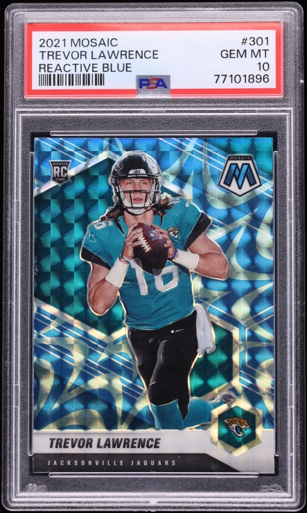 2021 Panini Mosaic Reactive Blue Trevor Lawrence ROOKIE #301 PSA 10 GEM MINT