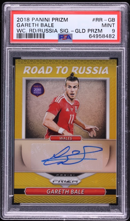 2018 Panini Prizm World Cup Road To Russia Gold Prizm Gareth Bale AUTO /10 #RR-GB PSA 9 MINT