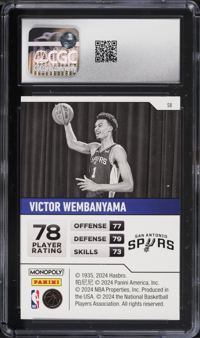 2023 Panini Prizm Monopoly Starter Deck Victor Wembanyama ROOKIE #S8 CGC 9 MINT