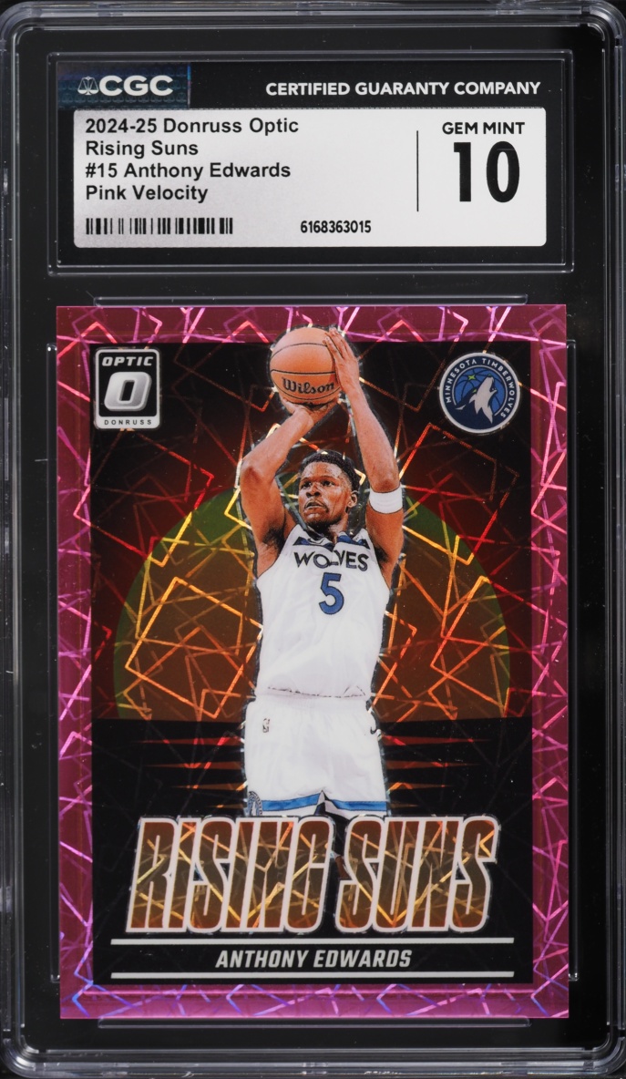2024 Donruss Optic Rising Suns Pink Velocity Anthony Edwards /79 #15 CGC 10 GEM MINT
