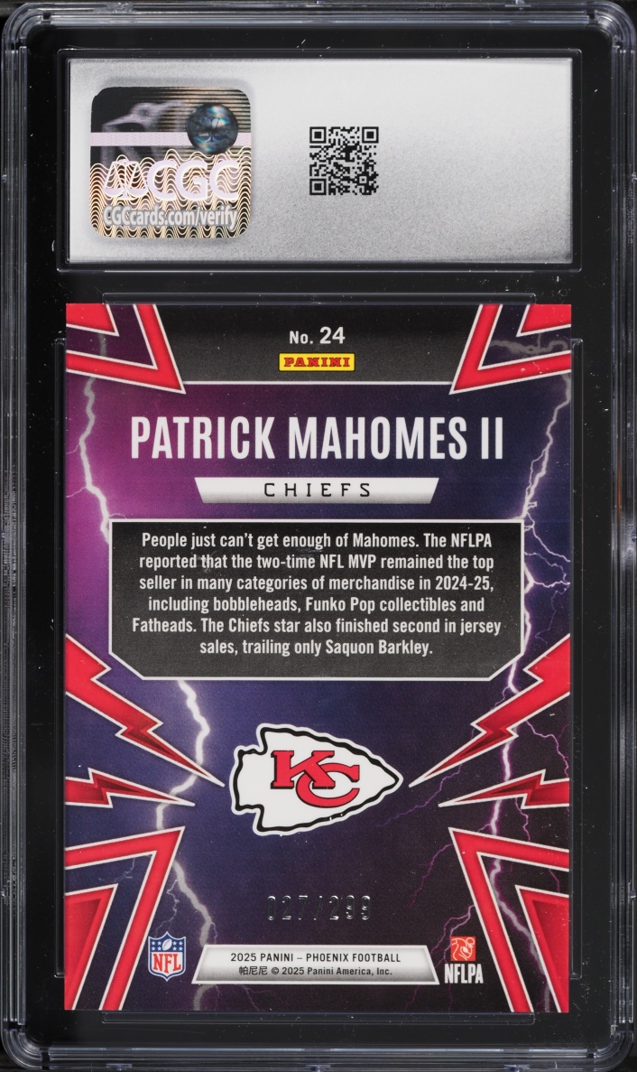 2025 Panini Phoenix Thunderbirds Wave Patrick Mahomes II /299 #24 CGC 10 GEM MINT