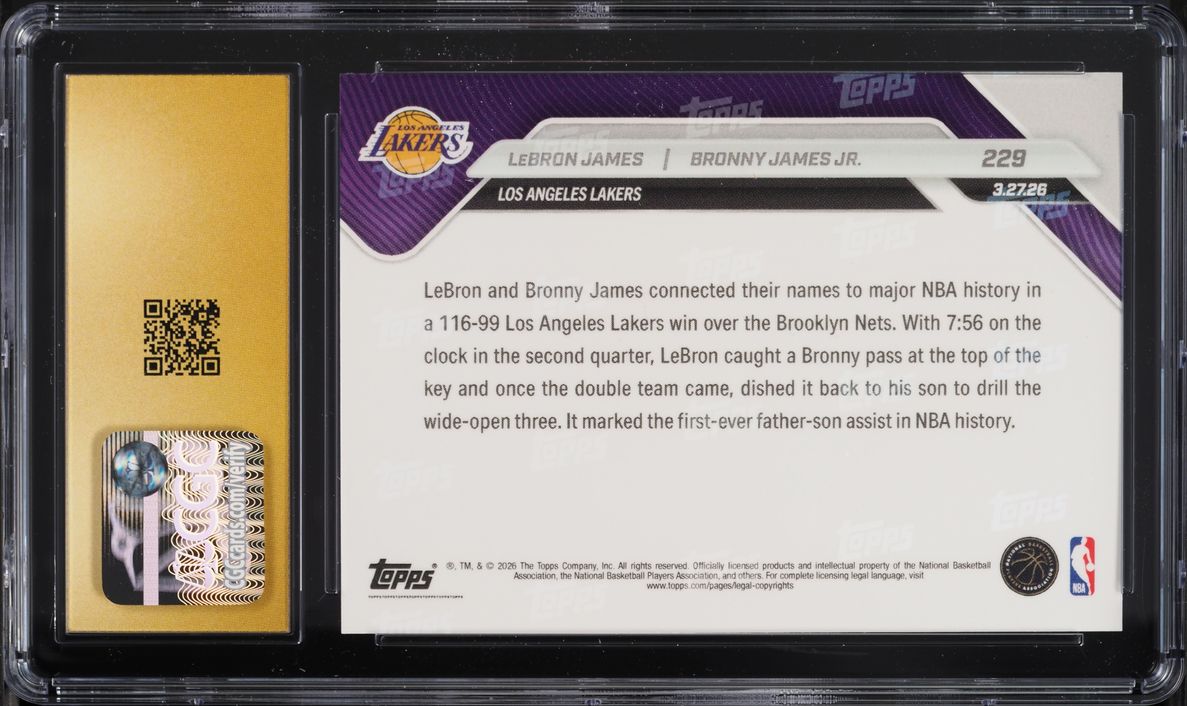 2025 Topps Now LeBron James Bronny James Jr. #229 CGC 10 PRISTINE