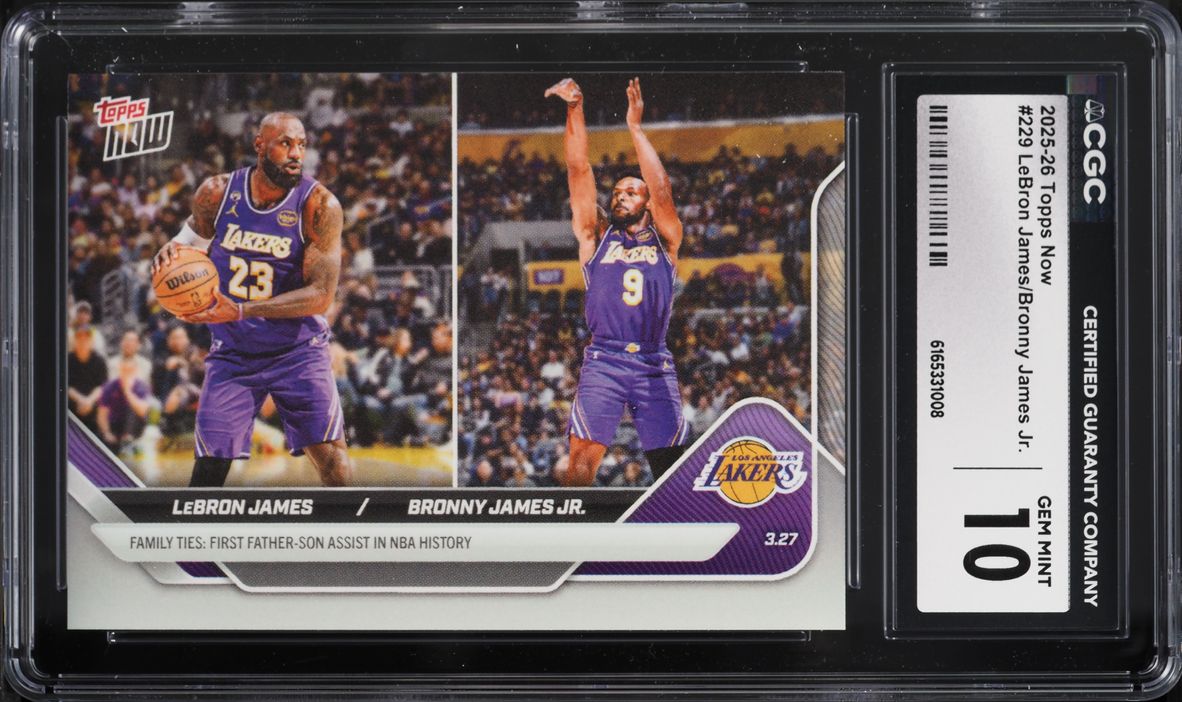 2025 Topps Now LeBron James Bronny James Jr. #229 CGC 10 GEM MINT