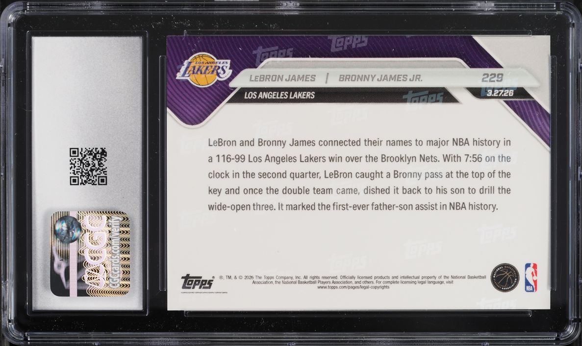 2025 Topps Now LeBron James Bronny James Jr. #229 CGC 10 GEM MINT