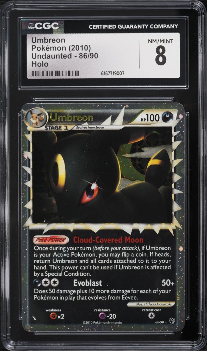 2010 Pokemon HeartGold & SoulSilver Undaunted Holo Umbreon #86 CGC 8 NM-MT