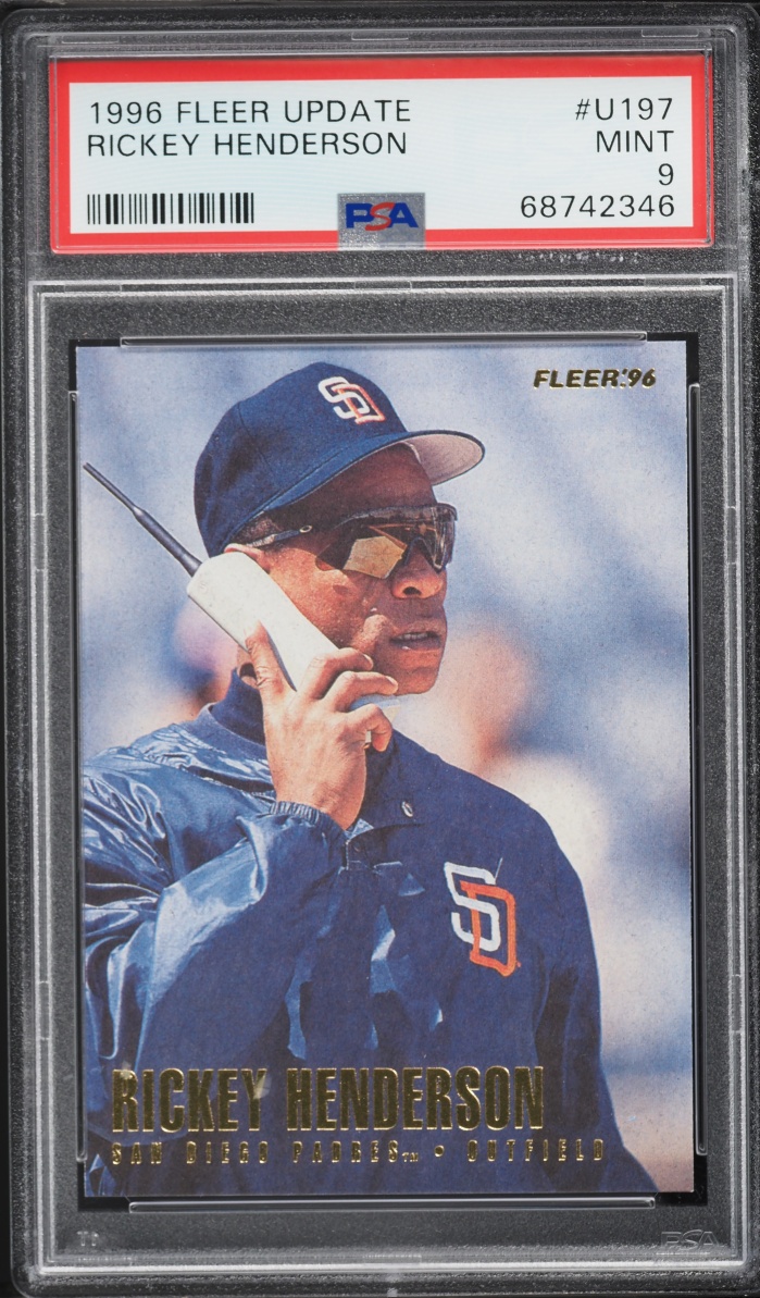 1996 Fleer Update Rickey Henderson #U197 PSA 9 MINT