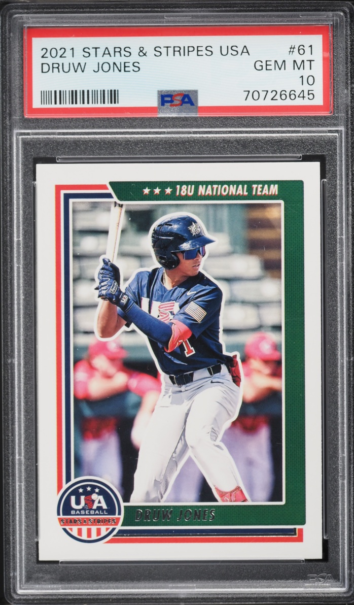 2021 Panini Stars & Stripes USA Druw Jones ROOKIE #61 PSA 10 GEM MINT