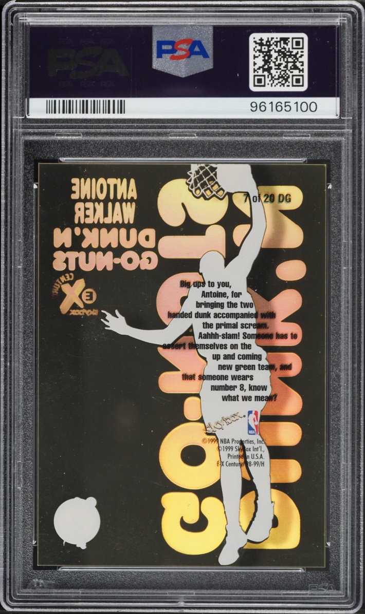 1998 Skybox E-X Century Dunk 'N Go-Nuts Antoine Walker #7DG PSA 8 NM-MT