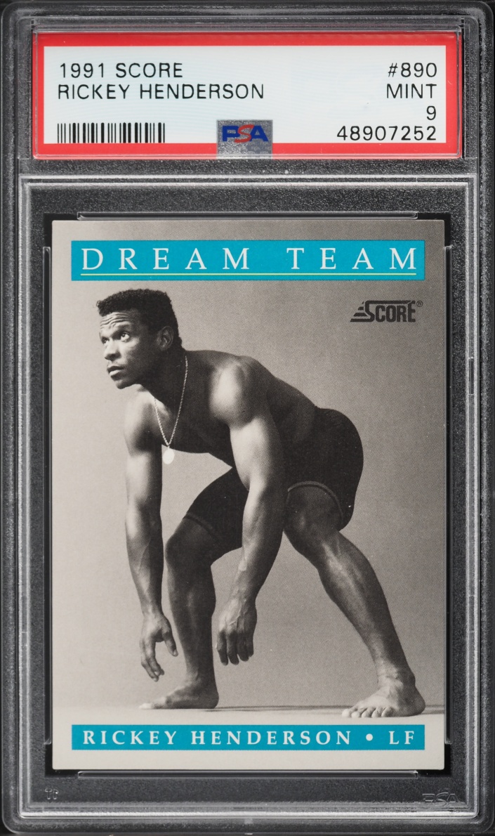 1991 Score Dream Team Rickey Henderson #890 PSA 9 MINT