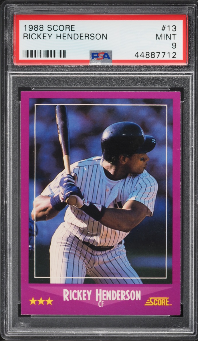 1988 Score Rickey Henderson #13 PSA 9 MINT