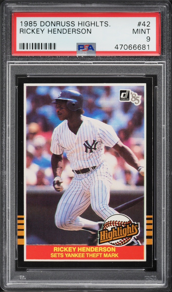 1985 Donruss Highlights Rickey Henderson #42 PSA 9 MINT