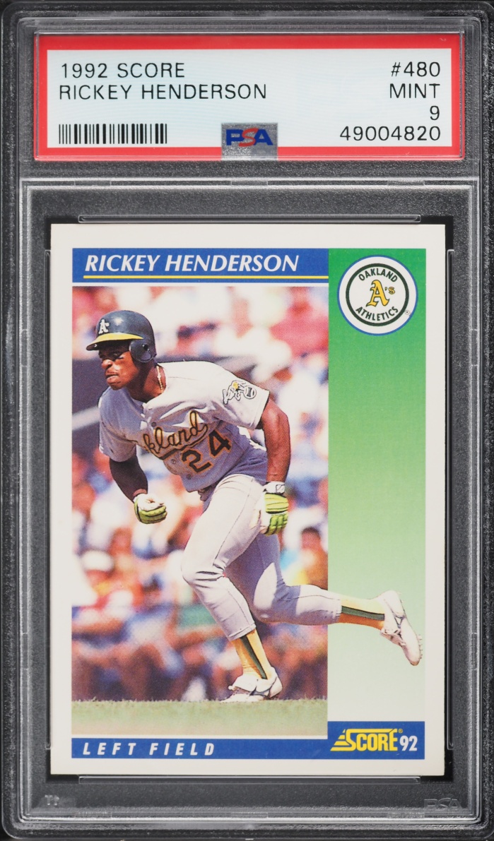 1992 Score Rickey Henderson #480 PSA 9 MINT