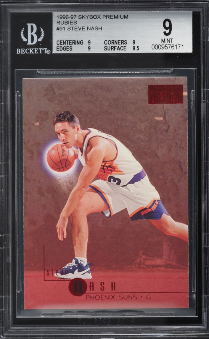 1996 Skybox Premium Rubies Steve Nash #91 BGS 9 MINT