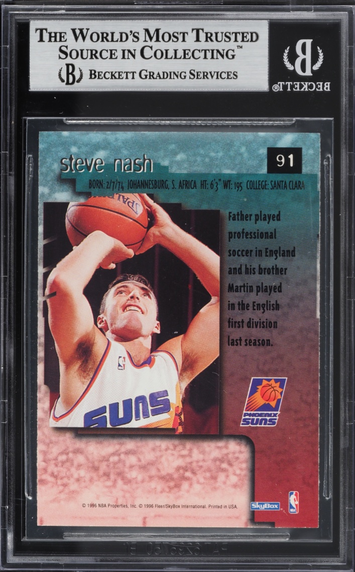 1996 Skybox Premium Rubies Steve Nash #91 BGS 9 MINT