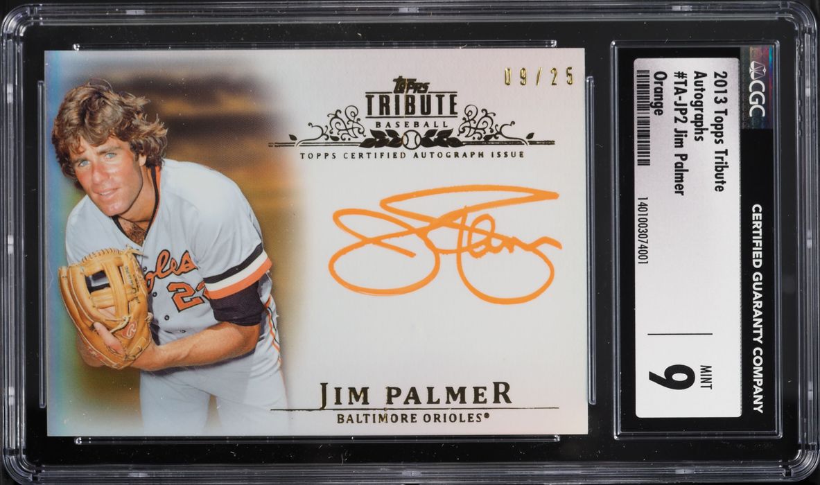 2013 Topps Tribute Orange Jim Palmer AUTO /25 #TA-JP2 CGC 9 MINT