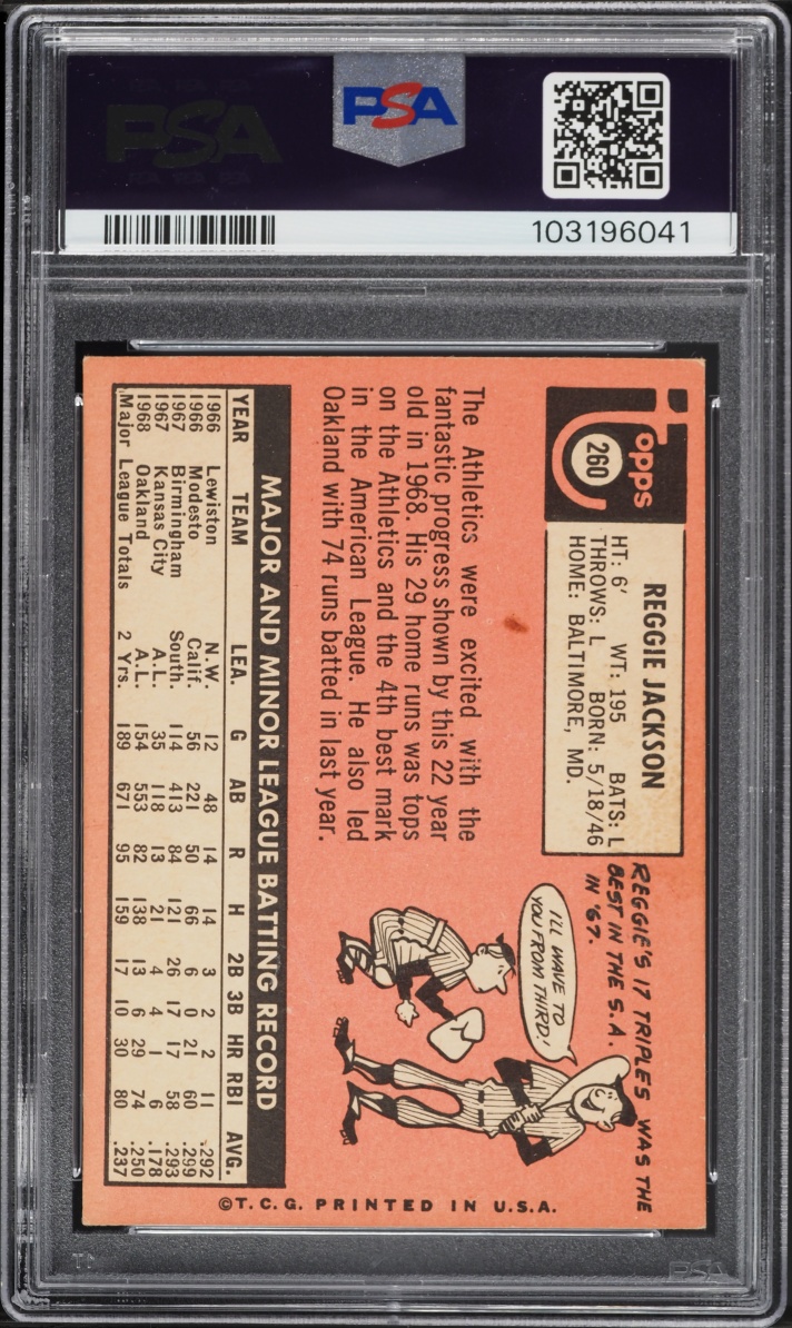 1969 Topps Reggie Jackson ROOKIE #260 PSA 4 VGEX