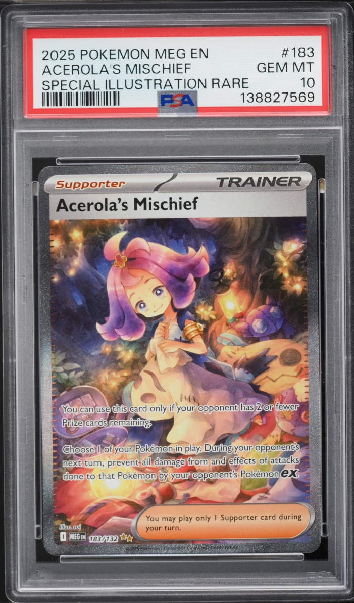 2025 Pokemon Mega Evolution SIR Acerola's Mischief #183 PSA 10 GEM MINT
