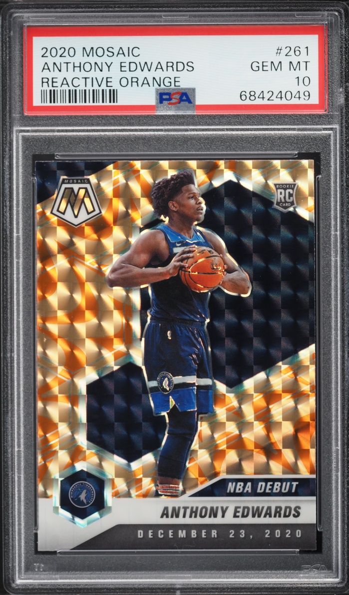 2020 Panini Mosaic Reactive Orange Anthony Edwards ROOKIE #261 PSA 10 GEM MINT
