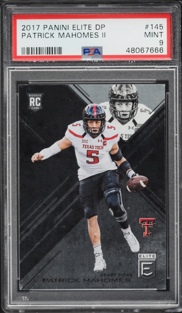 2017 Panini Elite Draft Picks Patrick Mahomes II ROOKIE #145 PSA 9 MINT