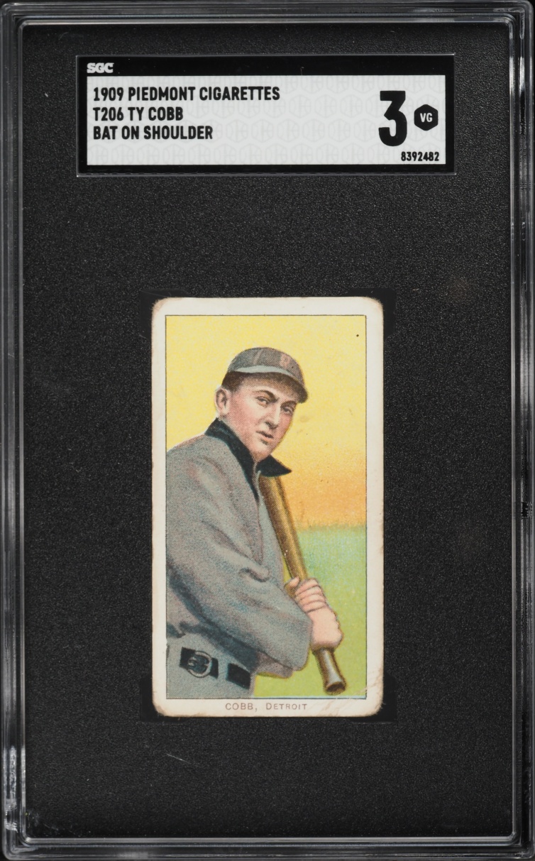1909-11 T206 Ty Cobb BAT ON SHOULDER, PIEDMONT SGC 3 VG