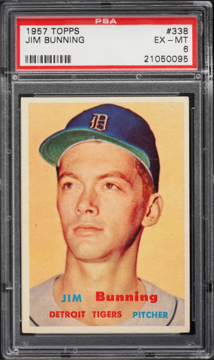 1957 Topps Jim Bunning ROOKIE #338 PSA 6 EXMT