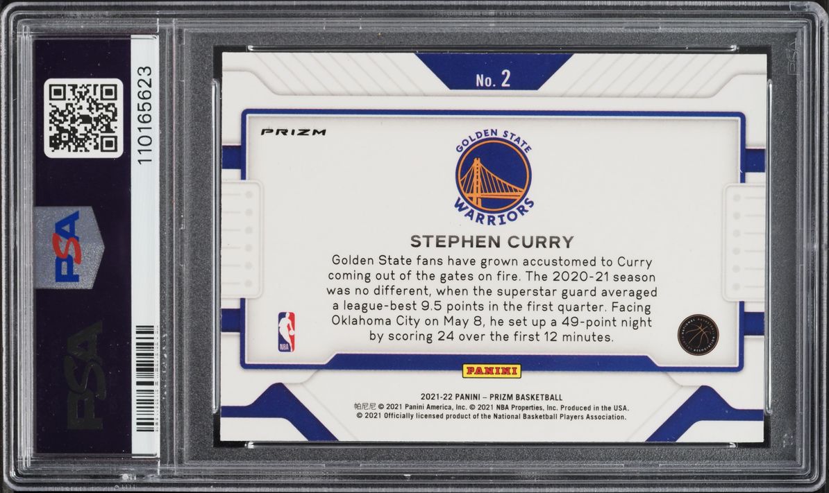 2021 Panini Prizm Widescreen Fast Break Stephen Curry #2 PSA 10 GEM MINT