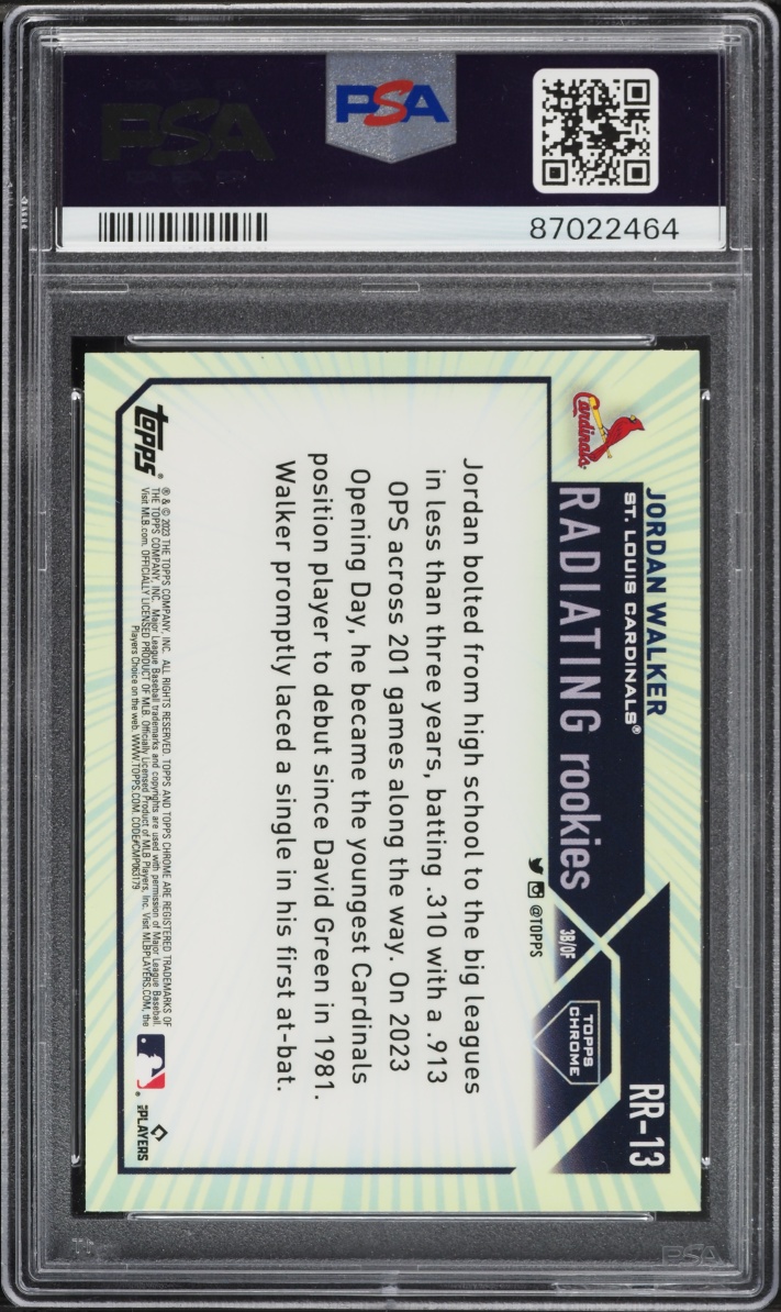 2023 Topps Chrome Radiating Jordan Walker ROOKIE #RR-13 PSA 10 GEM MINT
