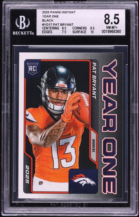 2025 Panini Instant Year One Black Pat Bryant ROOKIE 1/1 #YO17 BGS 8.5 NM-MT+