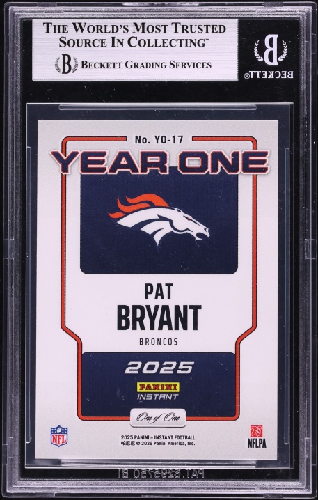 2025 Panini Instant Year One Black Pat Bryant ROOKIE 1/1 #YO17 BGS 8.5 NM-MT+