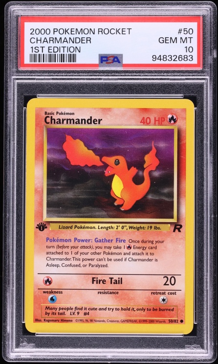 2000 Pokemon Team Rocket 1st Edition Charmander #50 PSA 10 GEM MINT
