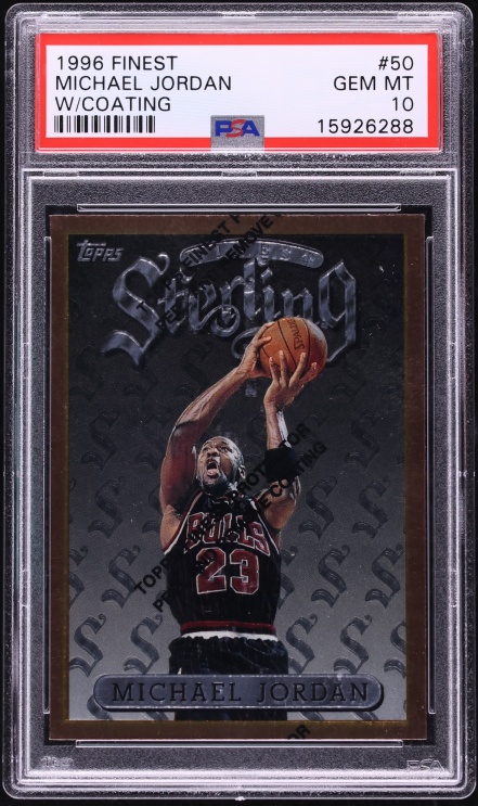 1996 Finest Basketball w/ Coating Michael Jordan #50 PSA 10 GEM MINT