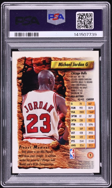 1993 Finest Basketball Michael Jordan #1 PSA 8.5 NM-MT+