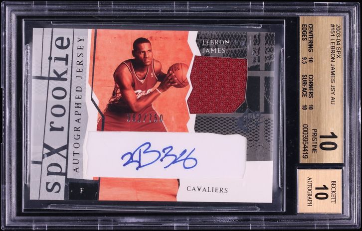 2003 SPx Basketball LeBron James ROOKIE PATCH AUTO /750 #151 BGS 10 PRISTINE