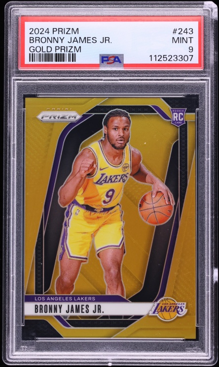 2024 Panini Prizm Gold Bronny James Jr. ROOKIE /10 #243 PSA 9 MINT