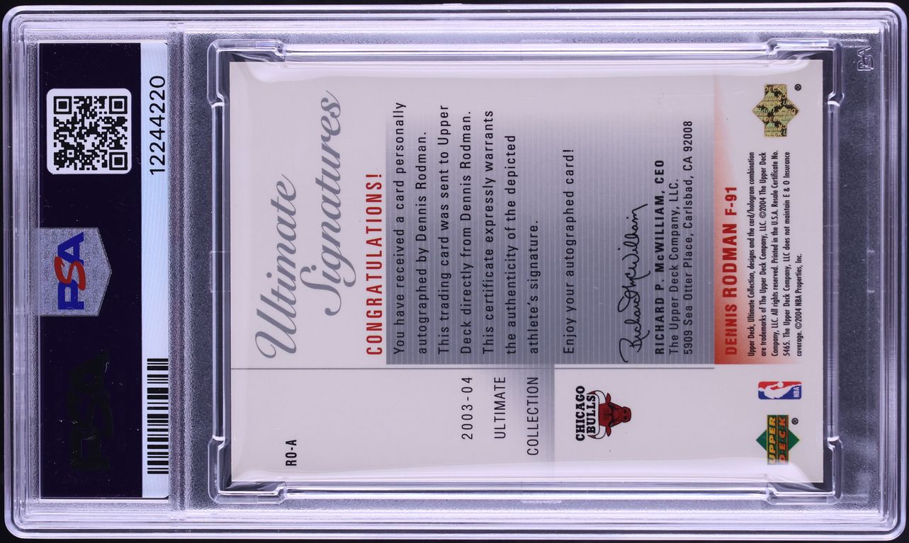 2003 Ultimate Collection Dennis Rodman AUTO #RO-A PSA 10 GEM MINT