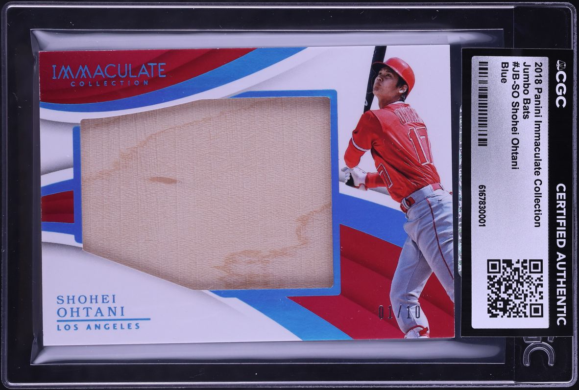 2018 Immaculate Collection Jumbo Bats Blue Shohei Ohtani RELIC 1/10 #JB-SO CGC AUTH