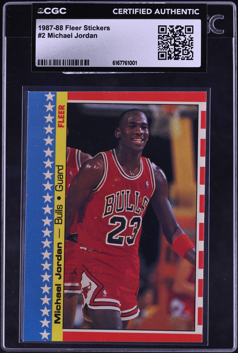 1987 Fleer Sticker Michael Jordan #2 CGC AUTH