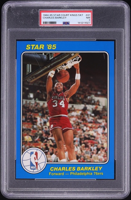 1984 Star Court Kings 5x7 Charles Barkley ROOKIE #41 PSA 7 NRMT