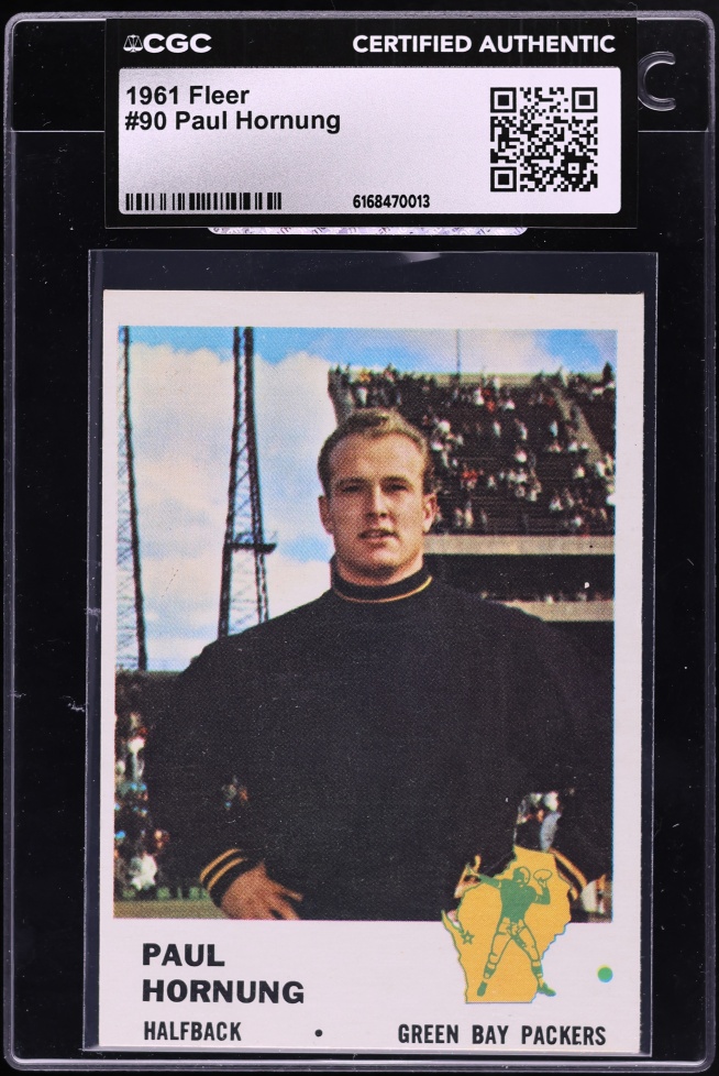 1961 Fleer Football Paul Hornung #90 CGC AUTH