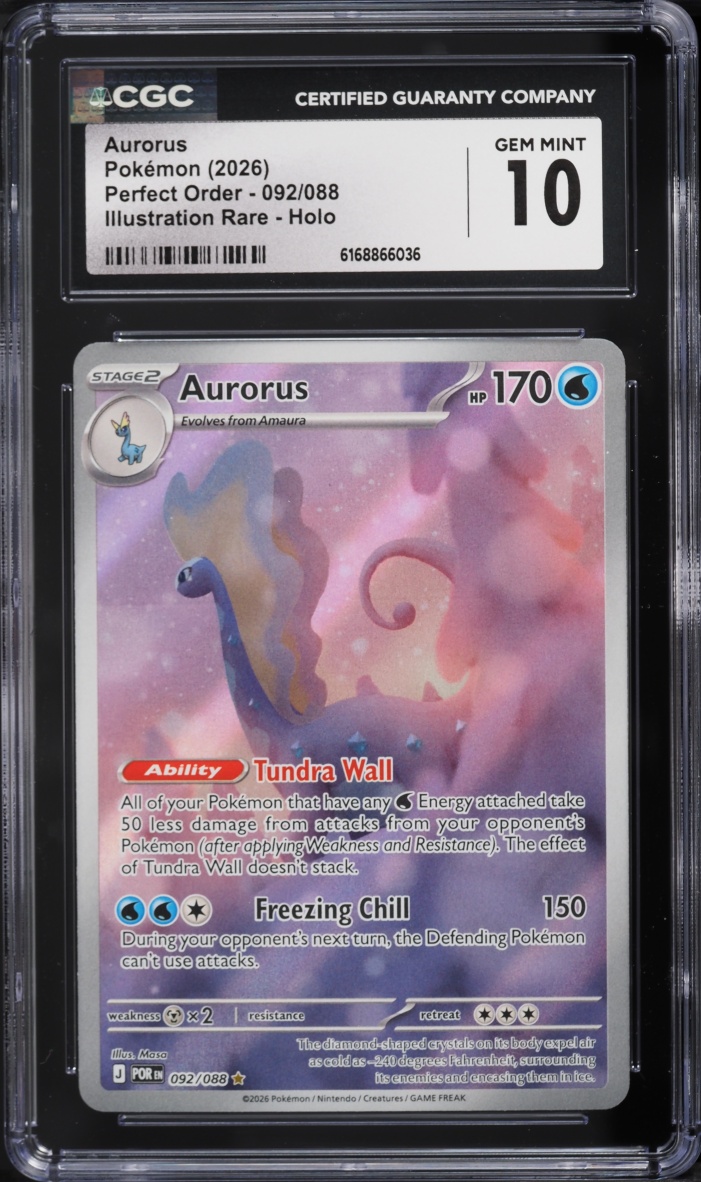 2026 Pokemon Mega Evolution Perfect Order IR Aurorus #92 CGC 10 GEM ...
