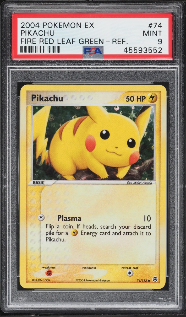 2004 Pokemon EX Fire Red & Leaf Green Holo Pikachu #74 PSA 9 MINT