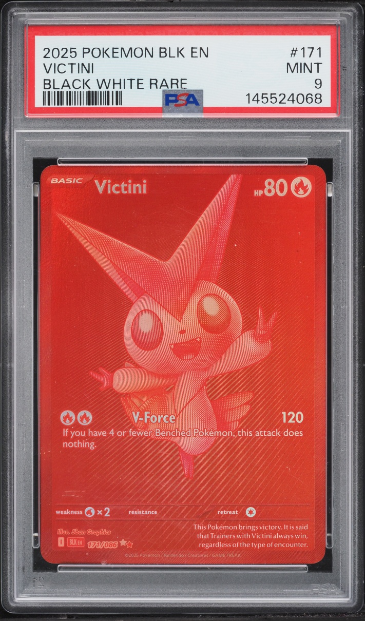 2025 Pokemon Scarlet & Violet Black Bolt BWR Victini #171 PSA 9 MINT