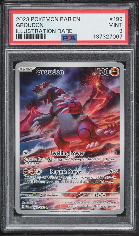 2023 Pokemon Scarlet & Violet Paradox Rift IR Groudon #199 PSA 9 MINT