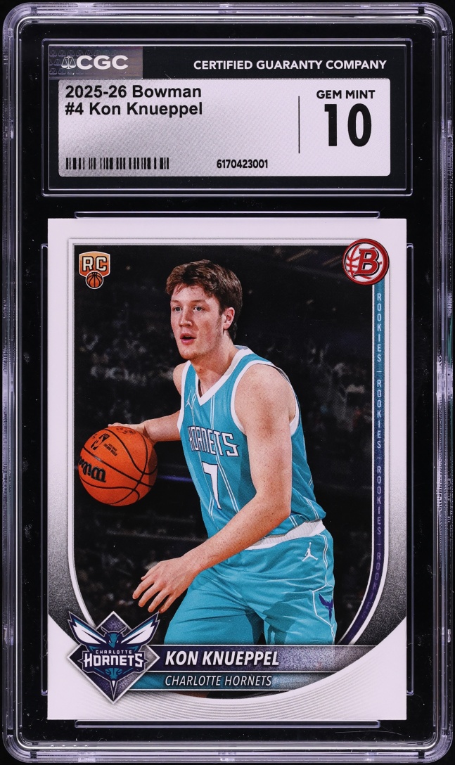 2025 Bowman Basketball Kon Knueppel ROOKIE #4 CGC 10 GEM MINT
