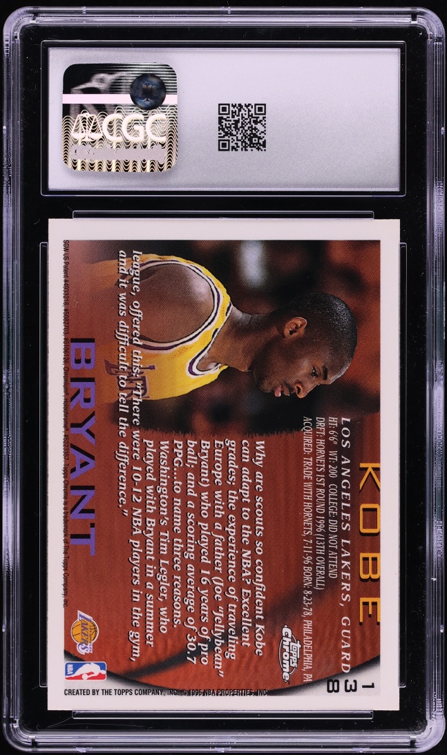 1996 Topps Chrome Kobe Bryant ROOKIE #138 CGC 6.5 EXMT+