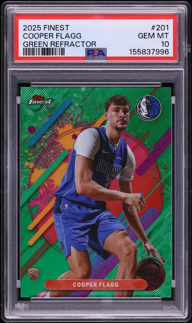 2025 Finest Green Refractor Cooper Flagg ROOKIE /25 #201 PSA 10 GEM MINT