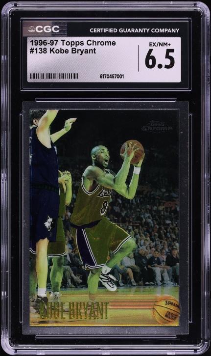 1996 Topps Chrome Kobe Bryant ROOKIE #138 PSA 9 MINT on Fanatics
