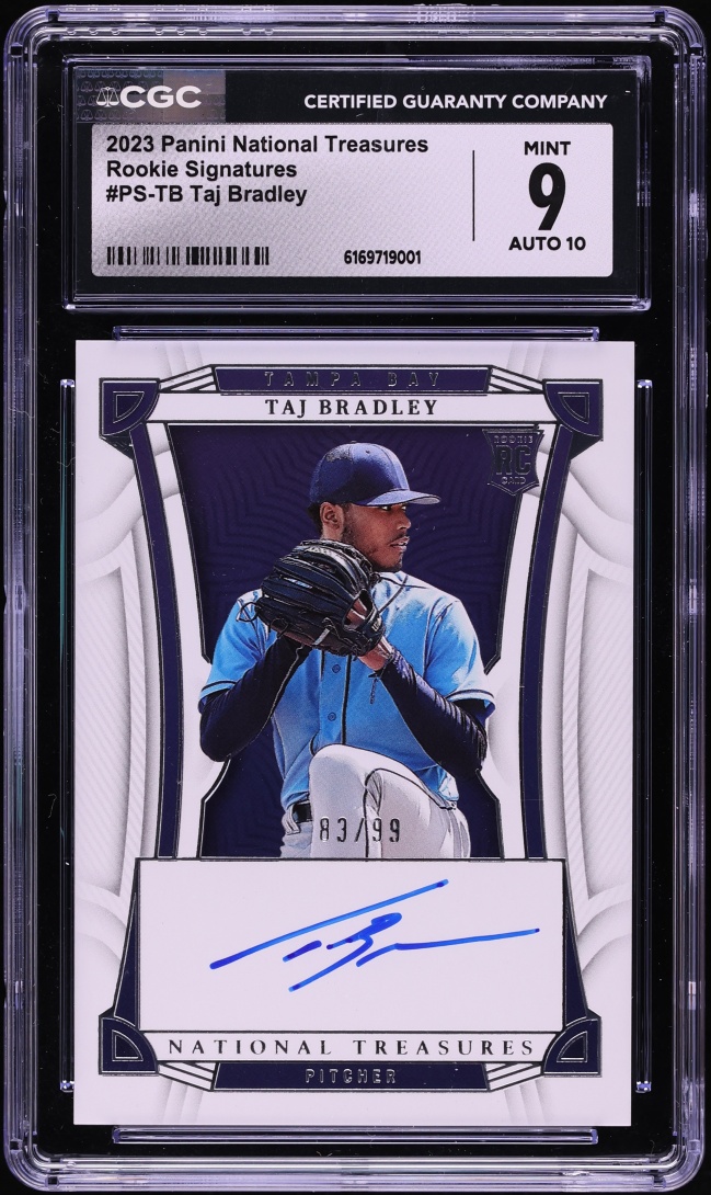 2023 National Treasures Taj Bradley ROOKIE AUTO /99 #PS-TB CGC 9 MINT