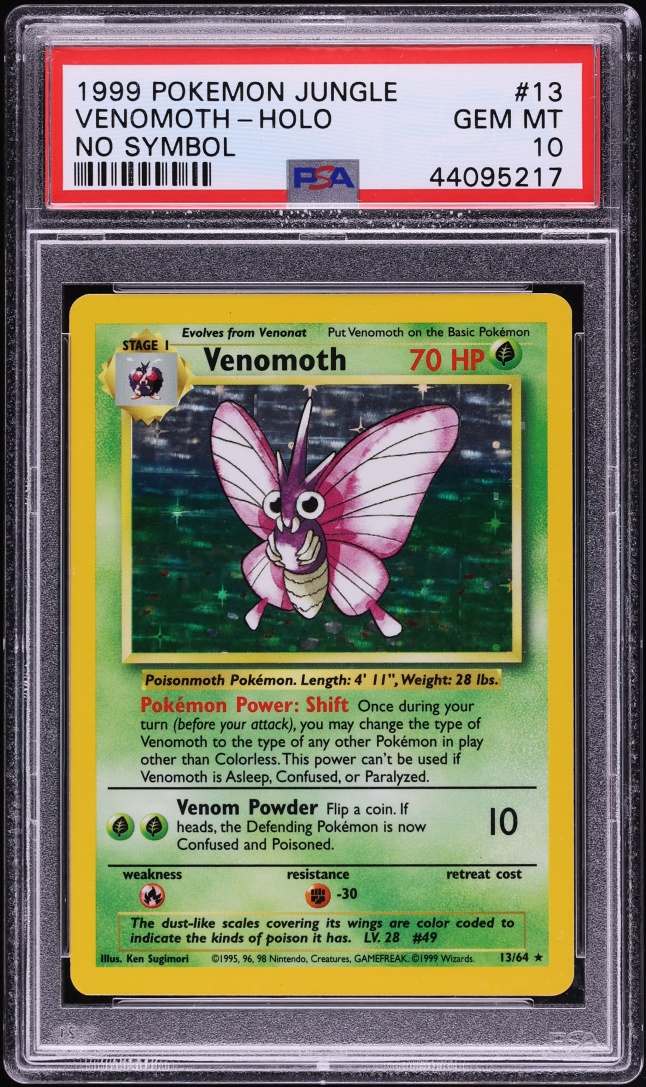 1999 Pokemon Jungle No Symbol Holo Venomoth #13 PSA 10 GEM MINT